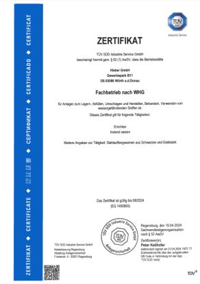 Fachbetrieb WHG §19